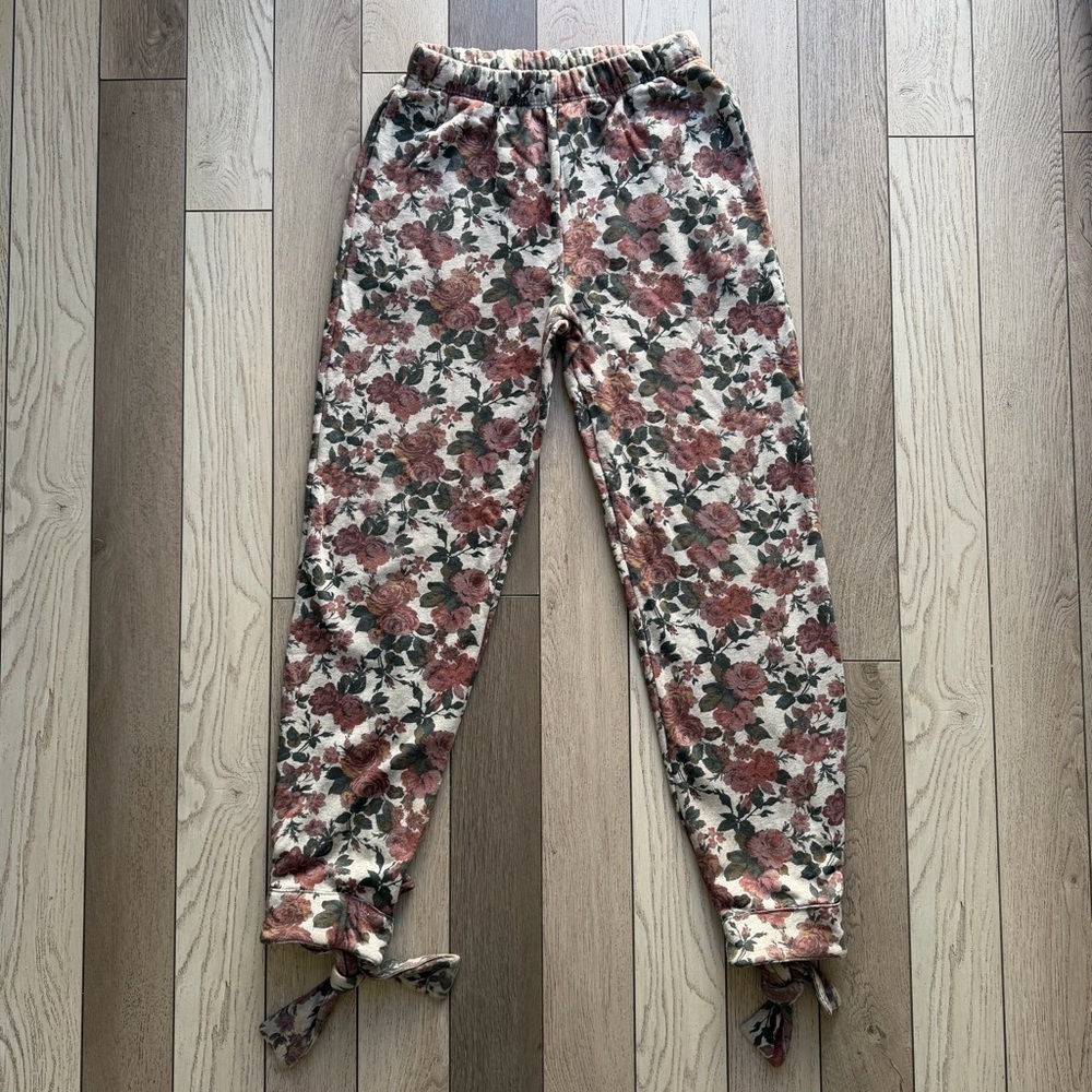 Lovers + Friends Tie Ankle Sweatpants Floral
